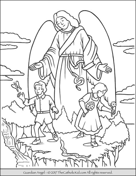 Guardian Angel Coloring Pages