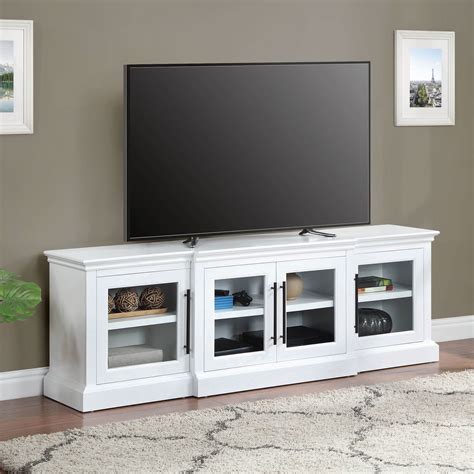 Whalen Rowan Low Profile TV Stand for TV up to 85", White Finish ...