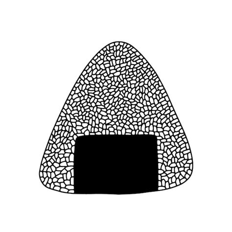 Croquis d'onigiri de vecteur isolé Cuisine traditionnelle asiatique ...