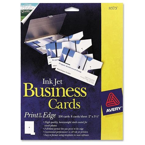 Avery Glossy Photo Quality Business Cards for Inkjet Printers (8373 ...