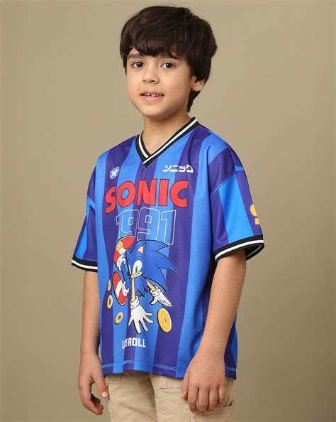 Sonic Printed Oversized V Neck Tshirt For Boys – Kidsville