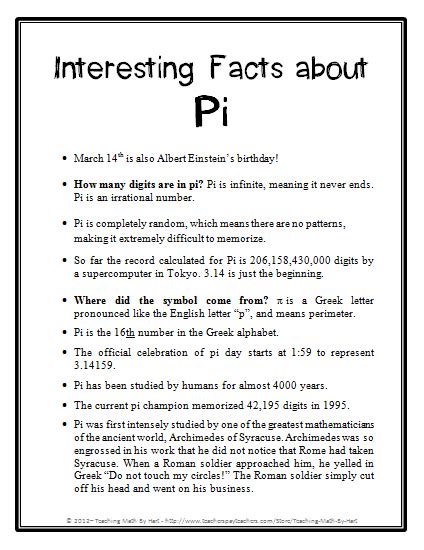 Image result for Pi Number Facts