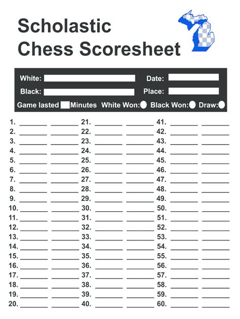 Chess Scoresheet - Blank Fillable Template | Fill Out, Print & Download ...