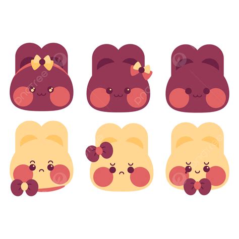 Cute Brown Rabbit Bunny With Emoji Kawaii Illustration, Rabbit, Bunny ...