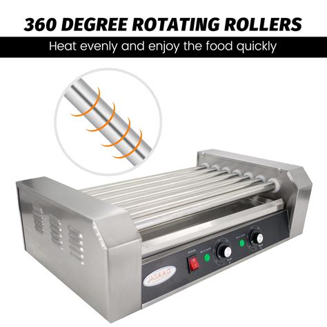 EasyRose Commercial Electric 18 Hot Dogs 7 Rollers Grilling Warmer Coo ...