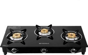 PRINGLE PGT03 Glass Top 3 Burner Gas Stove, Manual Ignition, Black ...