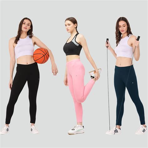 Yoga Pants Pack of 3 - Black ,Neon Pink & Denim Blue