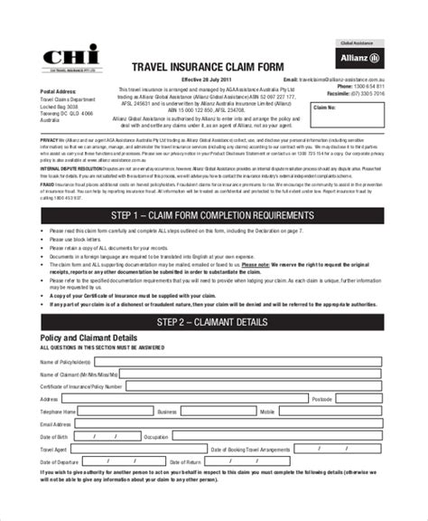 Travel Guard Claim Form Pdf at Hunter Peacock blog