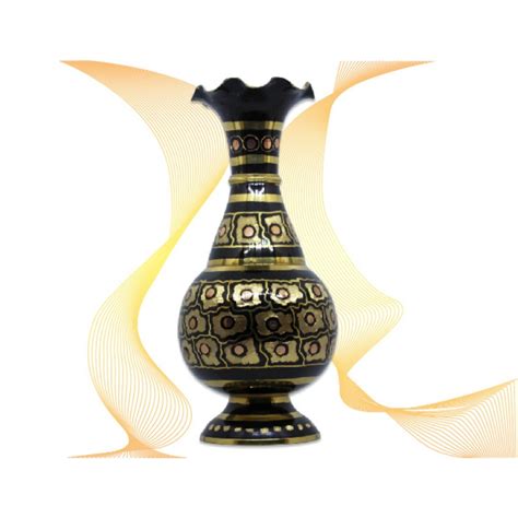 Buy Indo-Traditional Crafts Black & Gold Metal Vase Online at Low ...