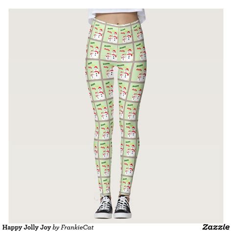 Happy Jolly Joy Leggings | Zazzle | Womens christmas leggings ...