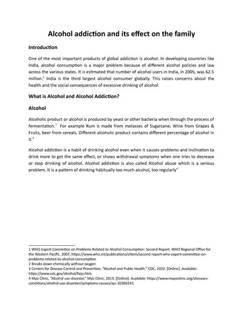 Alcohol addiction and its effect on the famil 1 - Alcohol addiction and ...
