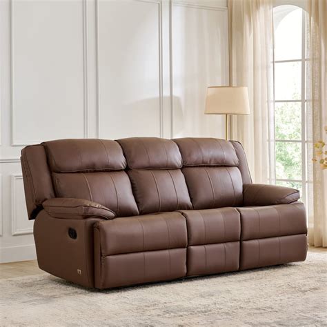 Buy Torino Faux Leather 3+2 Seater Recliner Set - Brown from Home ...