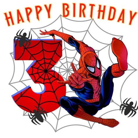 Spiderman Happy Birthday 3 / PNG - Etsy