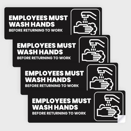 Fuel Stickers Employees Must Wash Hands Sign Sticker: For Foodservice ...