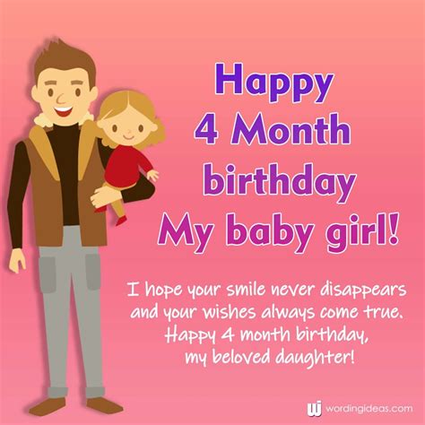 4th Month Birthday Wishes For Baby Girl » Wording Ideas