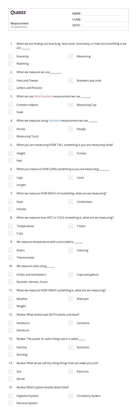 50+ Measuring with Standard Tools worksheets for 1st Class on Quizizz ...