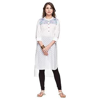 Buy STOP to start by Shoppers Womens Mandarin Neck Embroidered High Low ...