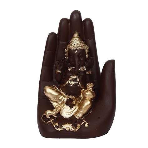 Buy Craftomanic™ Polyresin Palm Ganesh Idol / Ganesha on Hand Statue ...