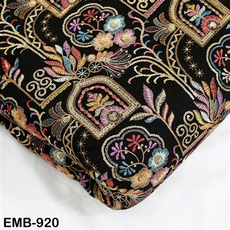 Indian Embroidered Cotton Fabric by the Yard Flex Cotton Summer Longli ...