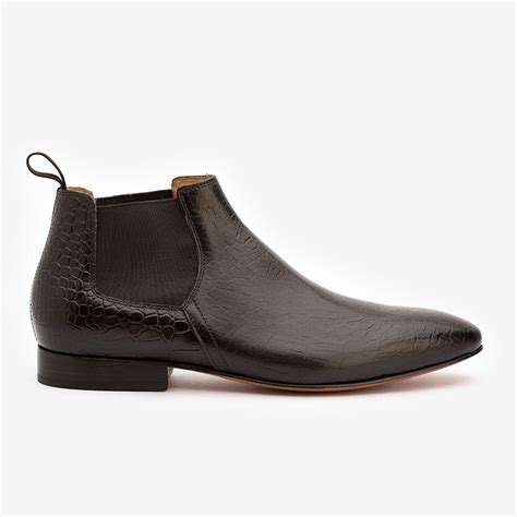 Black Croco Low Cut Chelsea Boots – FELLMONGER