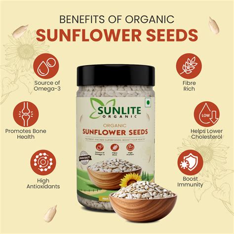 Sunlite Organic Sunflower Seeds 250gm I Certified Organic Edible Seeds