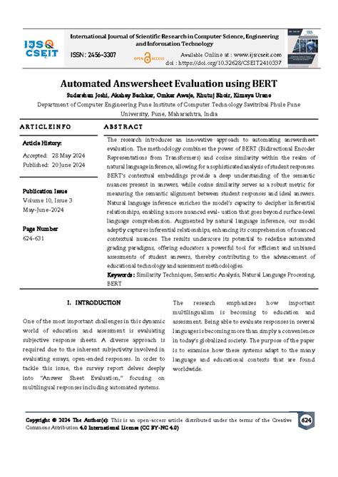 Automated Evaluation of Answersheets via BERT: A Study on NLP ...