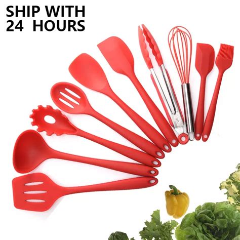 5 Pcs Silicone Cooking Utensils Kitchen Utensil Set-heat Resistant ...