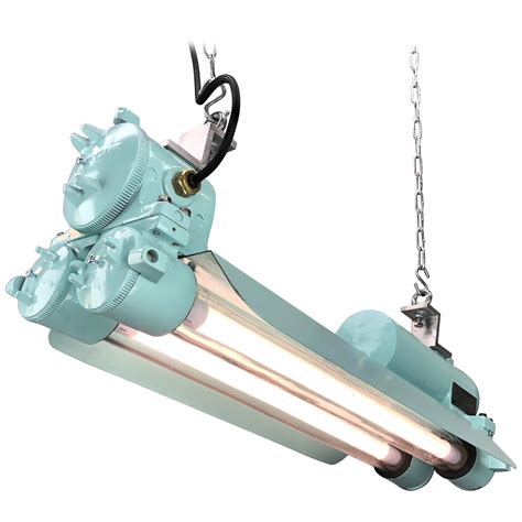 1970s Cast Aluminum, Brass and Glass Industrial Flame Proof LED Strip ...