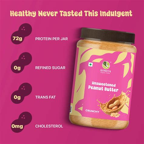 Unsweetened Crunchy Peanut Butter | Zero Sugar | 100% Roasted Peanuts