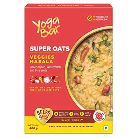 Yogabar Veggie Masala | Dark Chocolate | Flavour Premium Super Oats ...