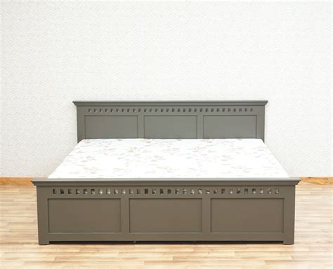 Alexandria Solid Wood King Size Bed with Storage Drawer