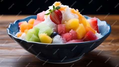 Cholado refreshing colombian fruit salad with shaved ice and syrups ...