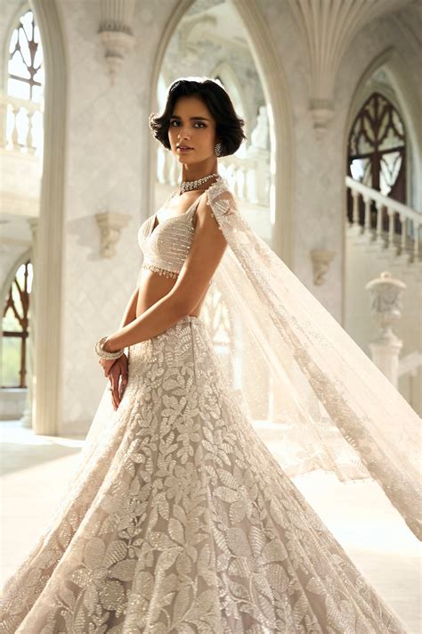 Silver Floral Lehenga Set – Seema Gujral