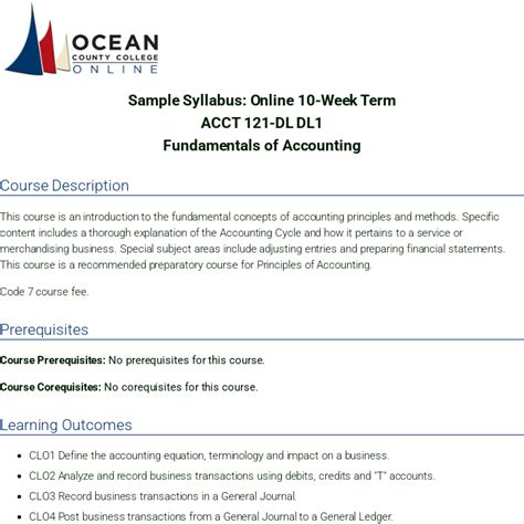 Image result for College Class Syllabus