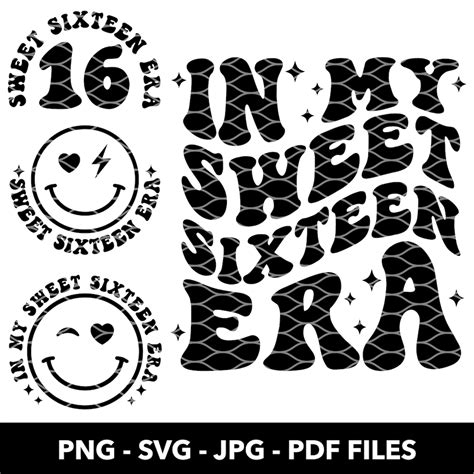 In My Sweet Sixteen Era Svg Png, Sweet Sixteen Era Svg, 16th Birthday ...