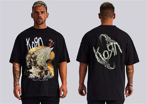 Black T-Shirts With Korn Follow The Leader Front And Back Print, Nu ...