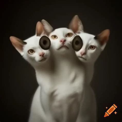 Unique two-headed cat illustration on Craiyon