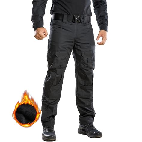 Men's Fleece Lined Outdoors Cargo Pants Waterproof Hiking Pants Casual ...