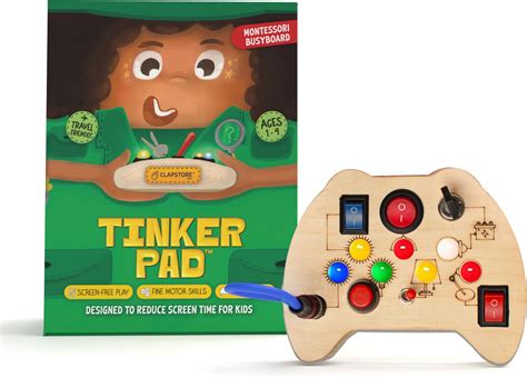 Clapstore Toys Tinker Pad Montessori Busy Board with LED Light,Sensory ...