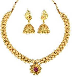 Buy Heer Collection Wedding Maharashtrian Kolhapuri Thushi Necklace ...