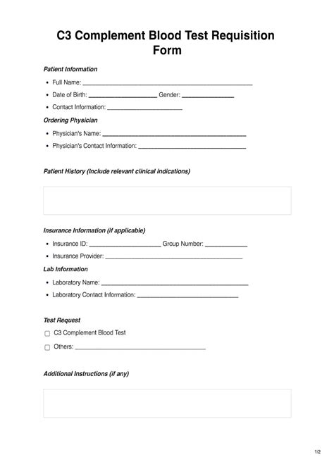 Image result for C4 Complement Blood Test