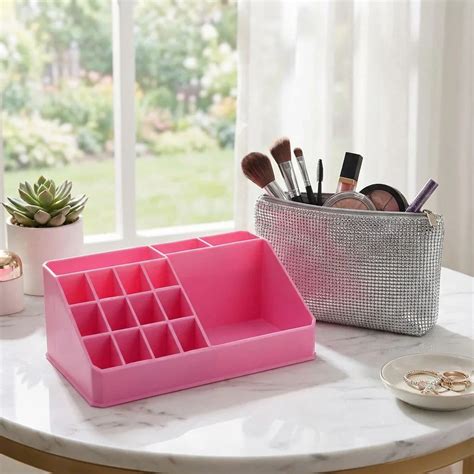 Makeup Organizer Storage Box with Drawer – Transparent Plastic Cosmetic ...
