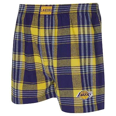 Men's Concepts Sport Purple Los Angeles Lakers Region Flannel Boxer Short