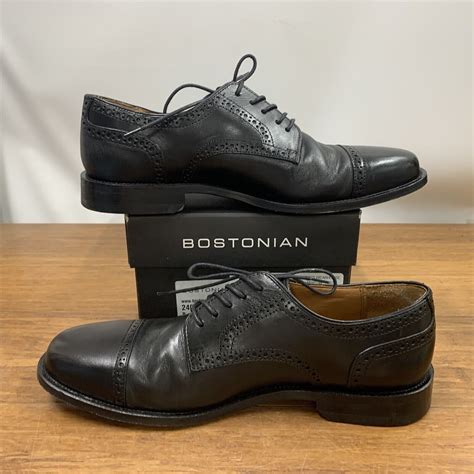 Bostonian Cap Toe Men's Dress Shoes Black Fremont Lac… - Gem
