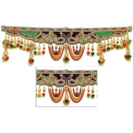Shree Mahalaxmi Pan Plain Kachchi Toran for Door, Handmade Bandarwal ...