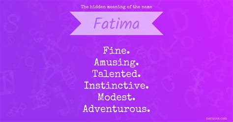 The hidden meaning of the name Fatima | Namious