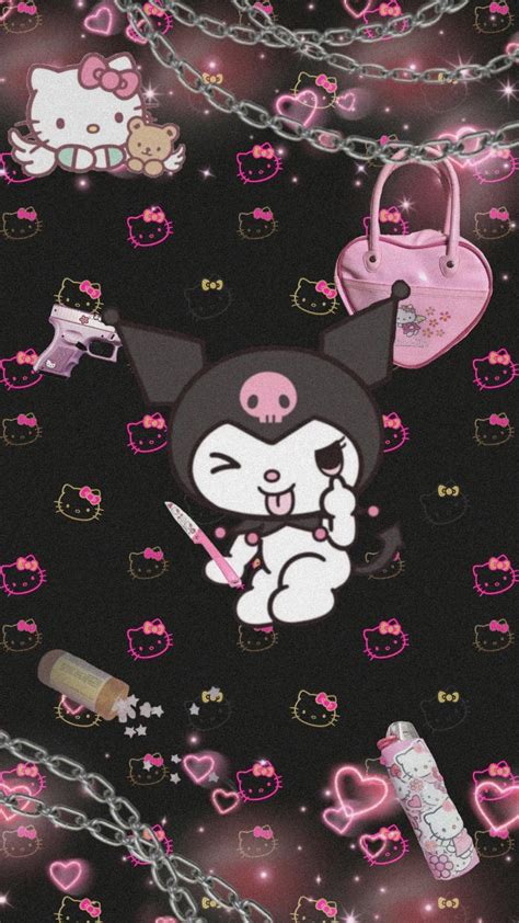 Cute Goth Hello Kitty Wallpaper at Gabriel Basser blog