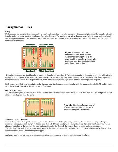 Image result for Printable Basic Backgammon Rules