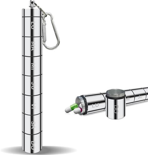 Amazon.com: Portable Titanium Keychain Pill Holder - Travel Pill Box ...