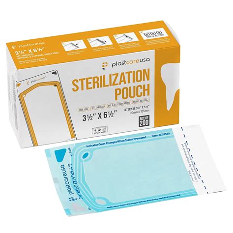 1000 3.5 Inch x 5.25 Inch Self Sealing Sterilization Autoclave Bags ...